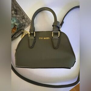 Steve Madden Olive Green Mini Bag Purse with Handles and Crossbody Strap